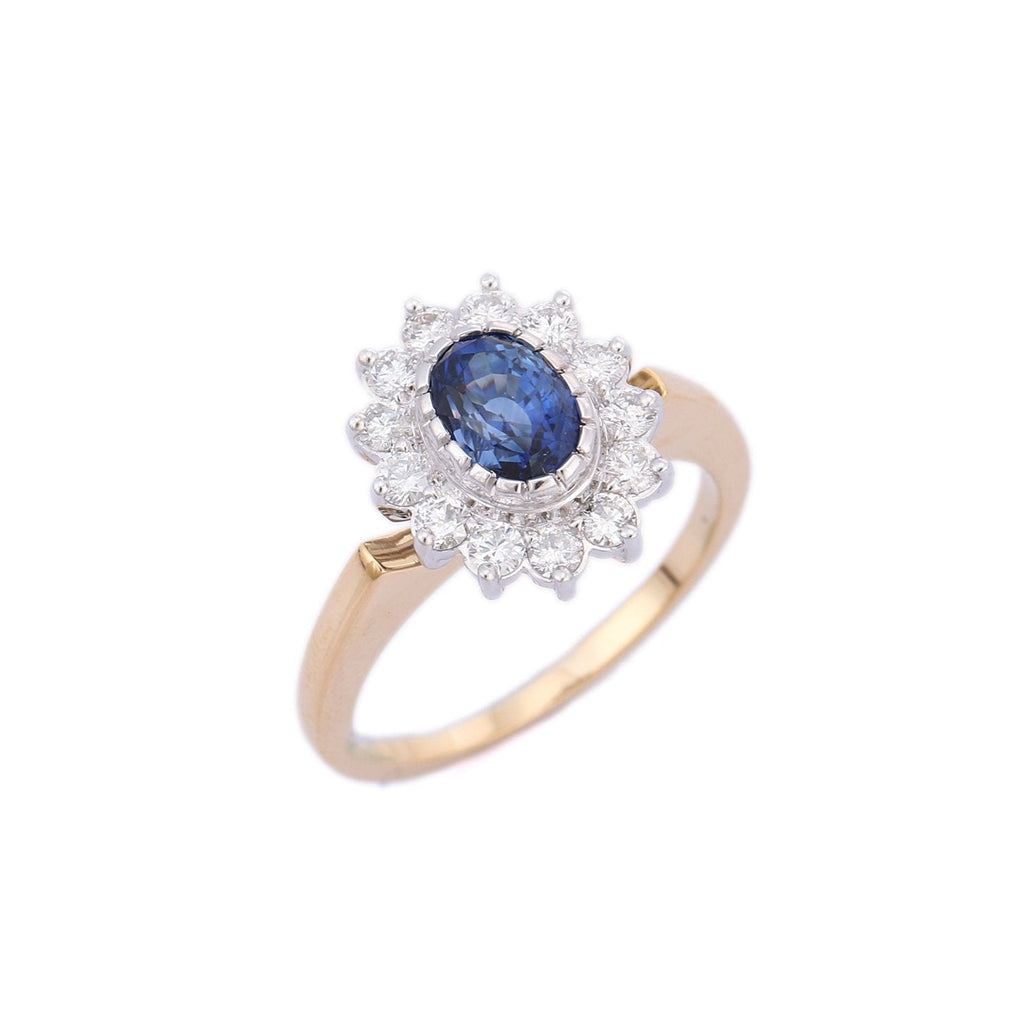 18K Yellow Gold Sapphire Ring Image