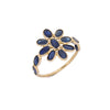 18K Gold Floral Sapphire Ring Thumbnail