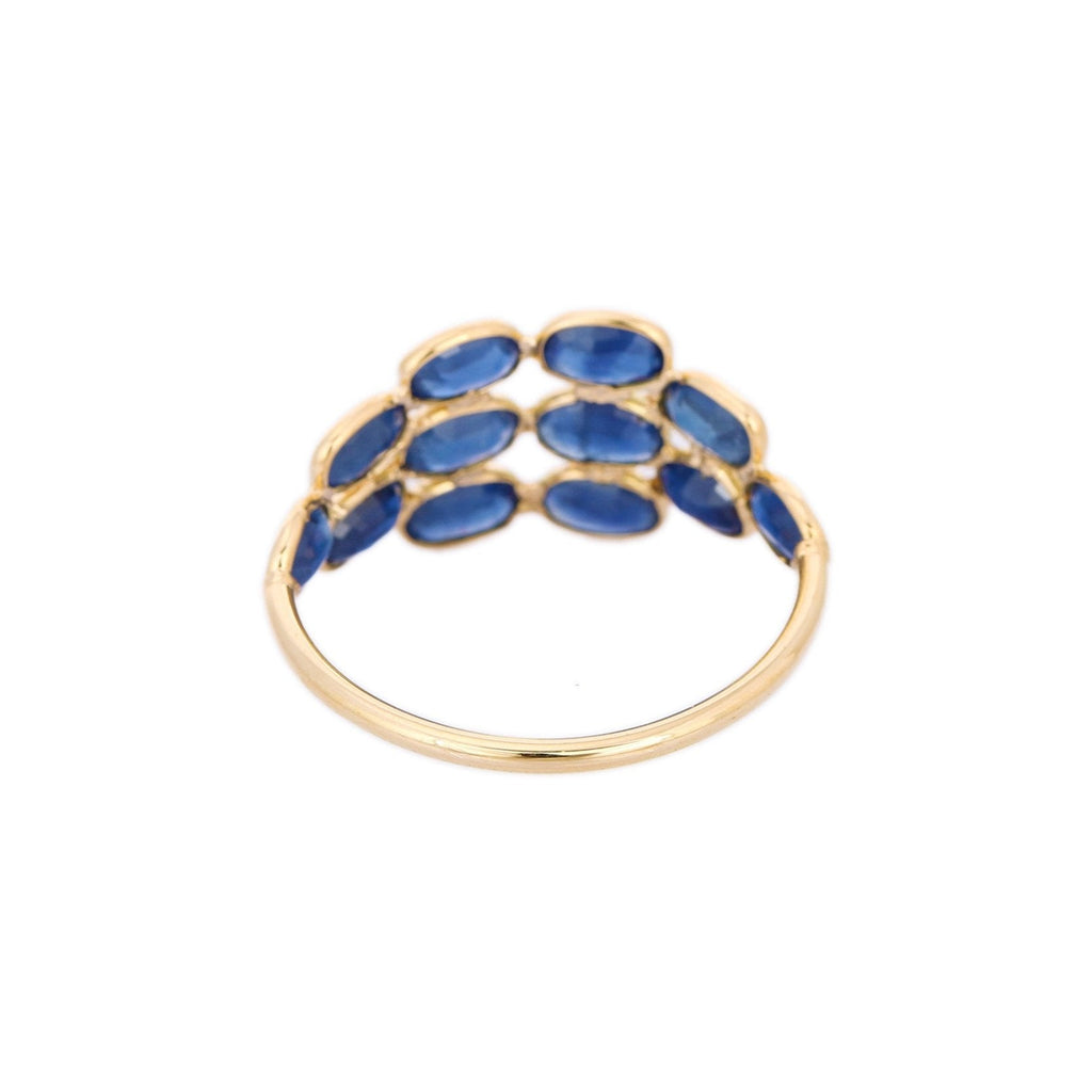 18K Yellow Gold Unique Sapphire Ring Image