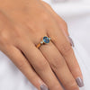 18K Gold Sapphire & Diamond Three Stone Ring Thumbnail