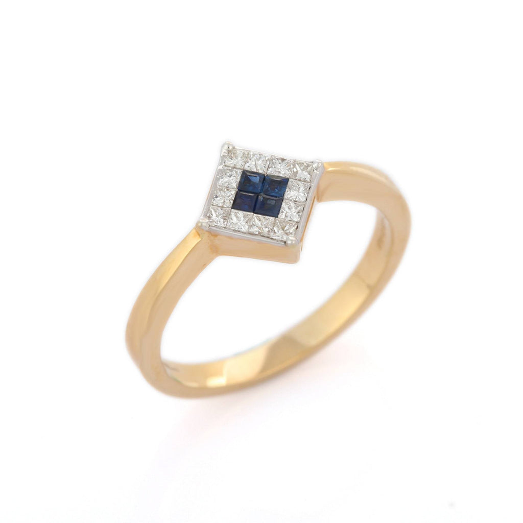 18K Yellow Gold Sapphire Ring Image