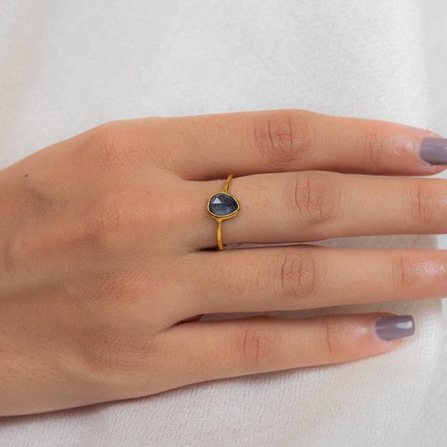 18K Yellow Gold Sapphire Ring - VR Jewels