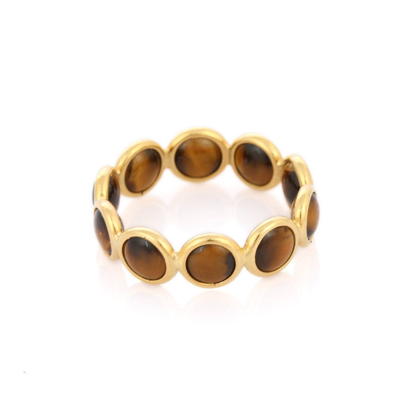 18K Yellow Gold Tigers Eye Eternity band - VR Jewels
