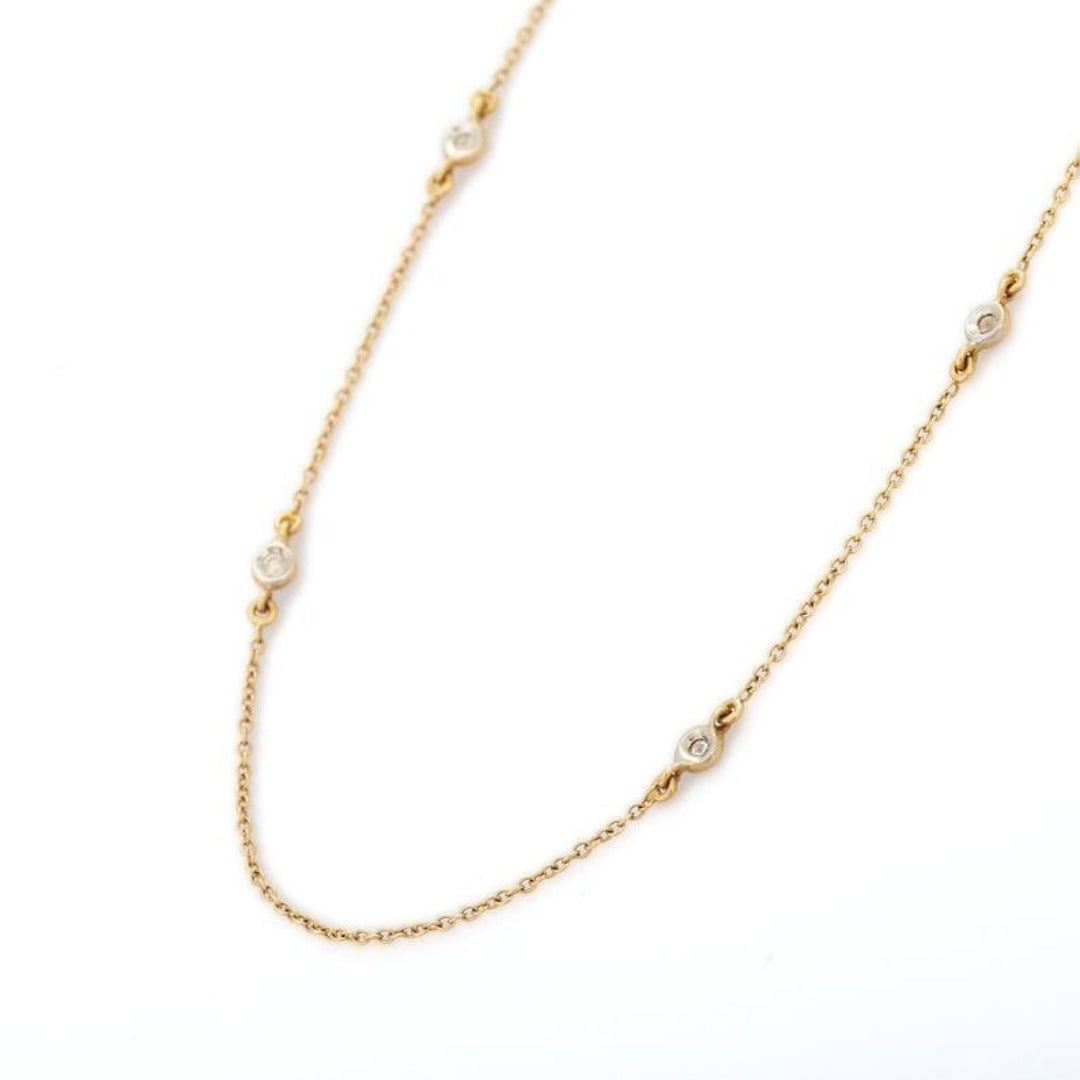 18K Yellow Gold Diamond Necklace - vrjewels-us