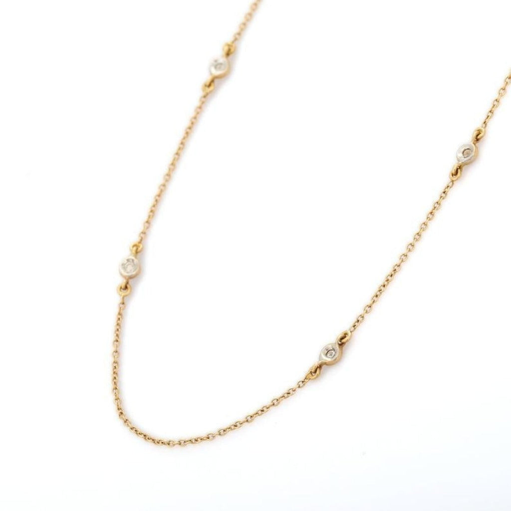 18K Yellow Gold Diamond Necklace Image