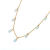 18K Blue Topaz Drop Chain Necklace Thumbnail