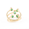 18K Yellow Gold Emerald Adjustable Ring Thumbnail