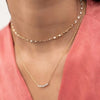 14K Diamond Bar Pendant Necklace Thumbnail