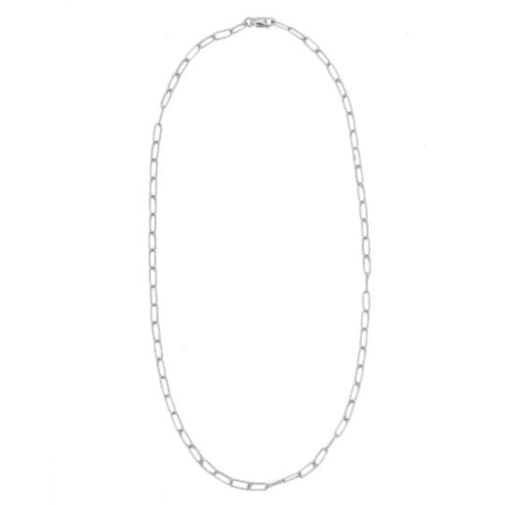 14K Solid White Gold Chain Necklace Image