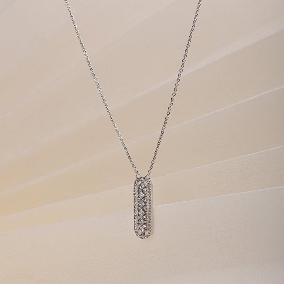 14K Diamond Bar Necklace Image