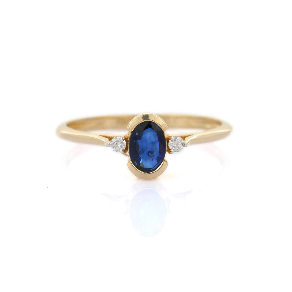 18K Yellow Gold Sapphire Ring Image