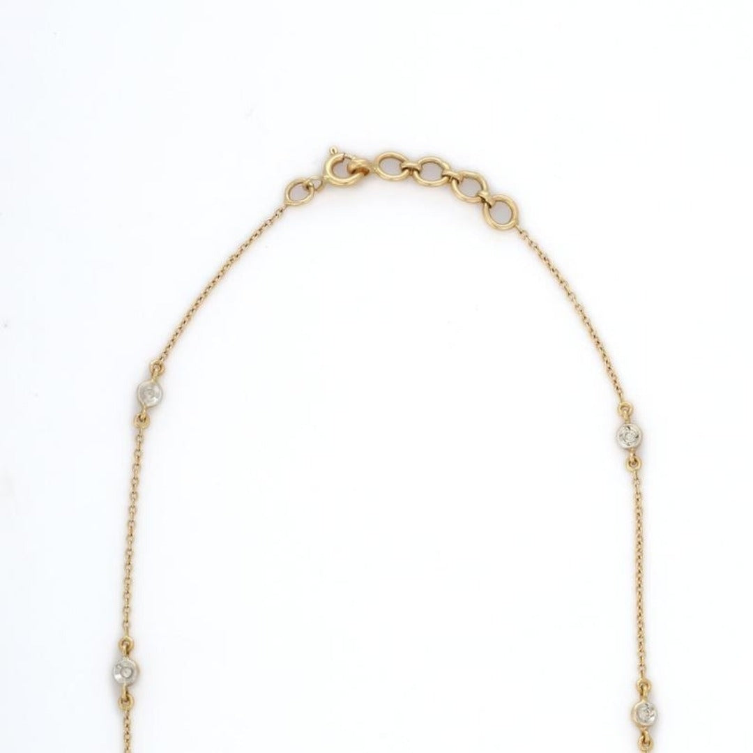 18K Yellow Gold Diamond Necklace - vrjewels-us