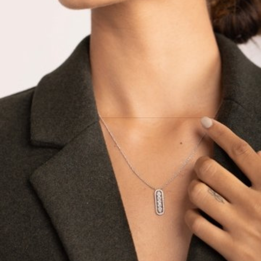 14K Diamond Bar Necklace Image