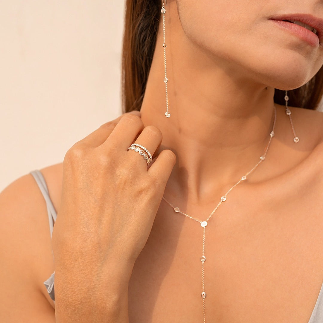 18K Diamond Lariat Y Necklace