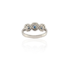 14K Gold Sapphire & Diamond Trinity Ring Thumbnail