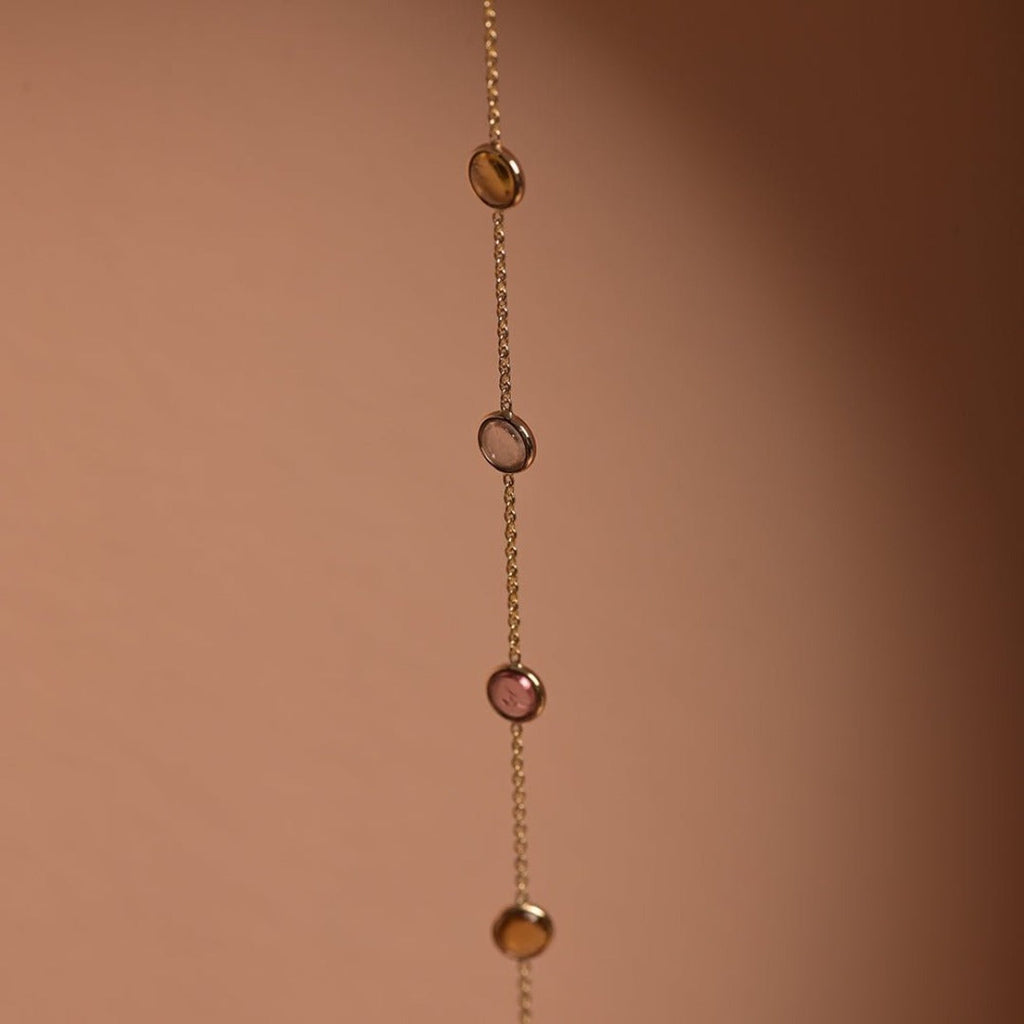 14K Gold Tourmaline Chain Necklace Image