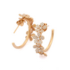 18K Solid Rose Gold Floral Diamond Earrings Thumbnail