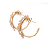 18K Solid Rose Gold Floral Diamond Earrings Thumbnail