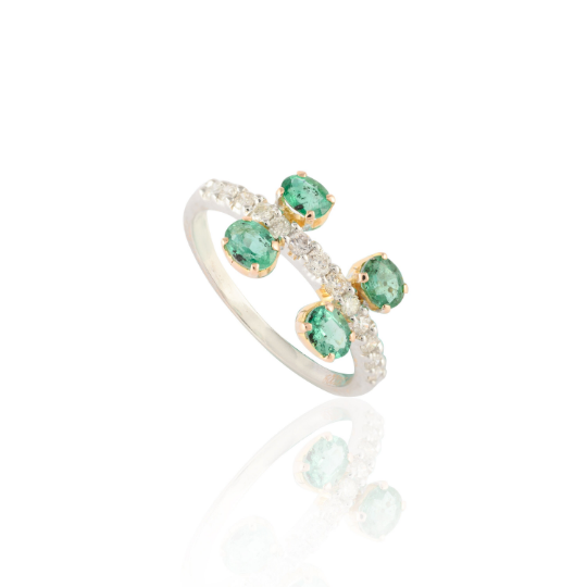 14K Gold Emerald Statement Ring Image