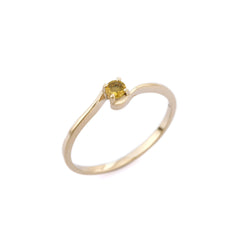 Natural Yellow Sapphire Gemstone Ring -14K Yellow Gold Ring - VR Jewels